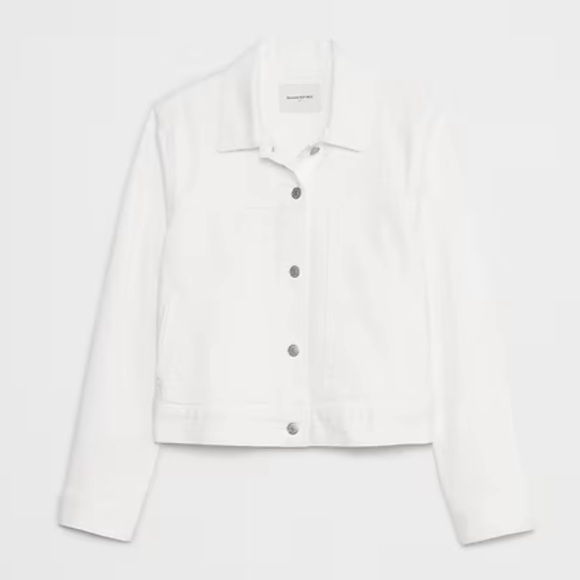 Banana Republic White Denim Trucker Jacket - Picture 4 of 5